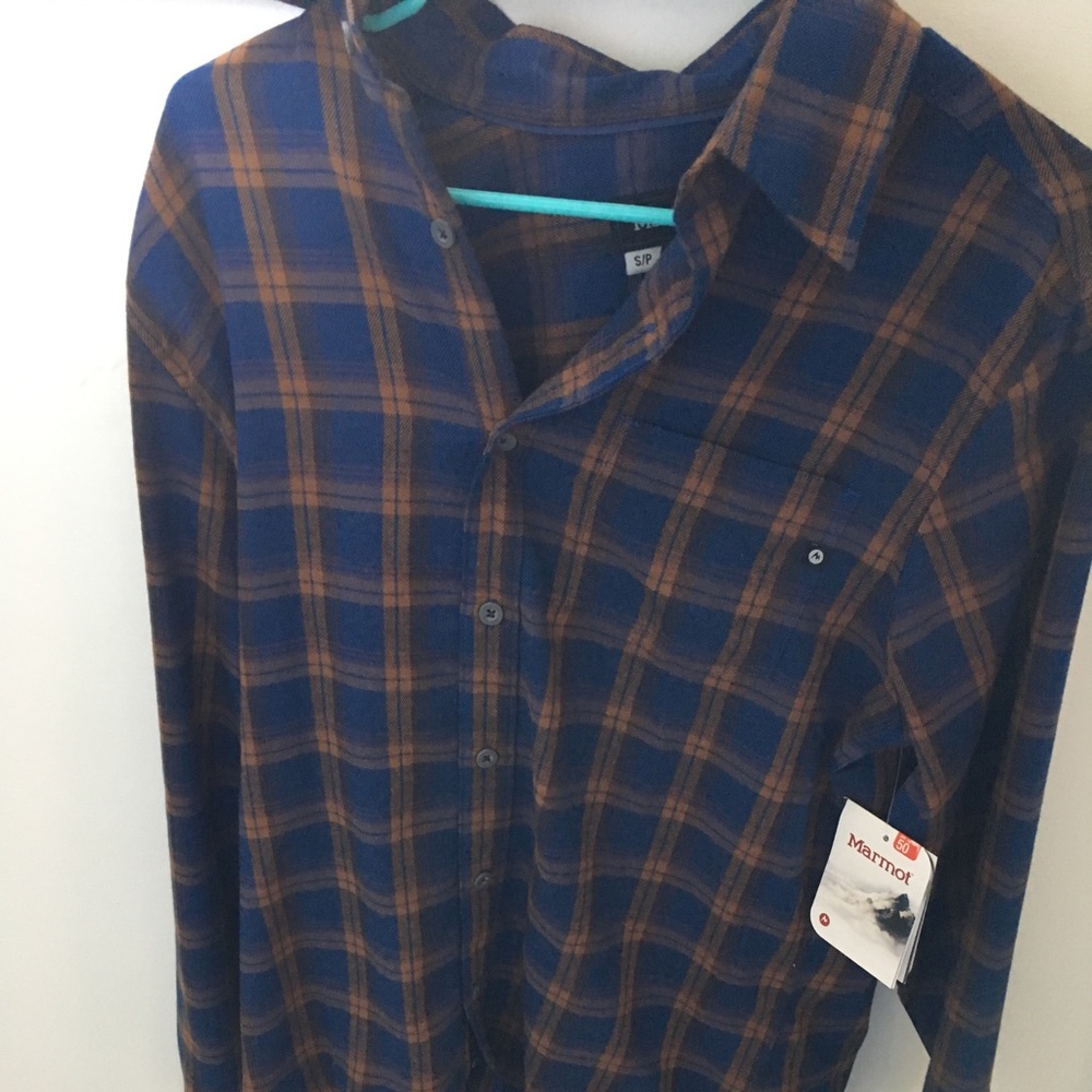 Marmot Blue Fairfax Plaid shirt NWT